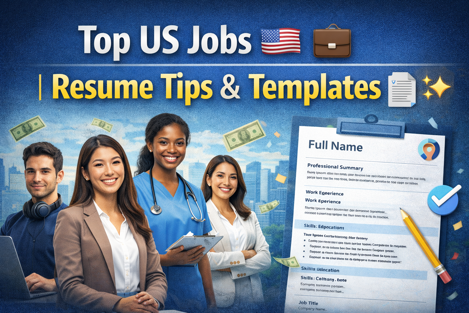 Top US Jobs 🇺🇸💼 | Resume Tips & Templates 📄✨