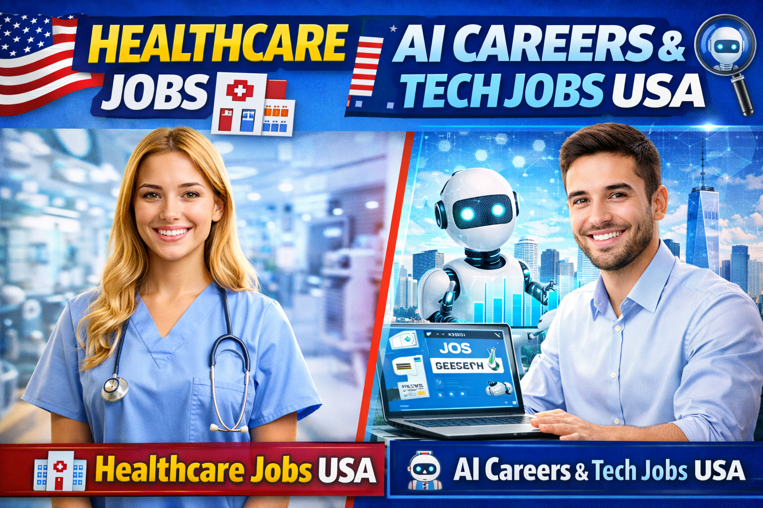 Healthcare Jobs USA 🏥 | AI Careers & Tech Jobs in the USA 🤖💼